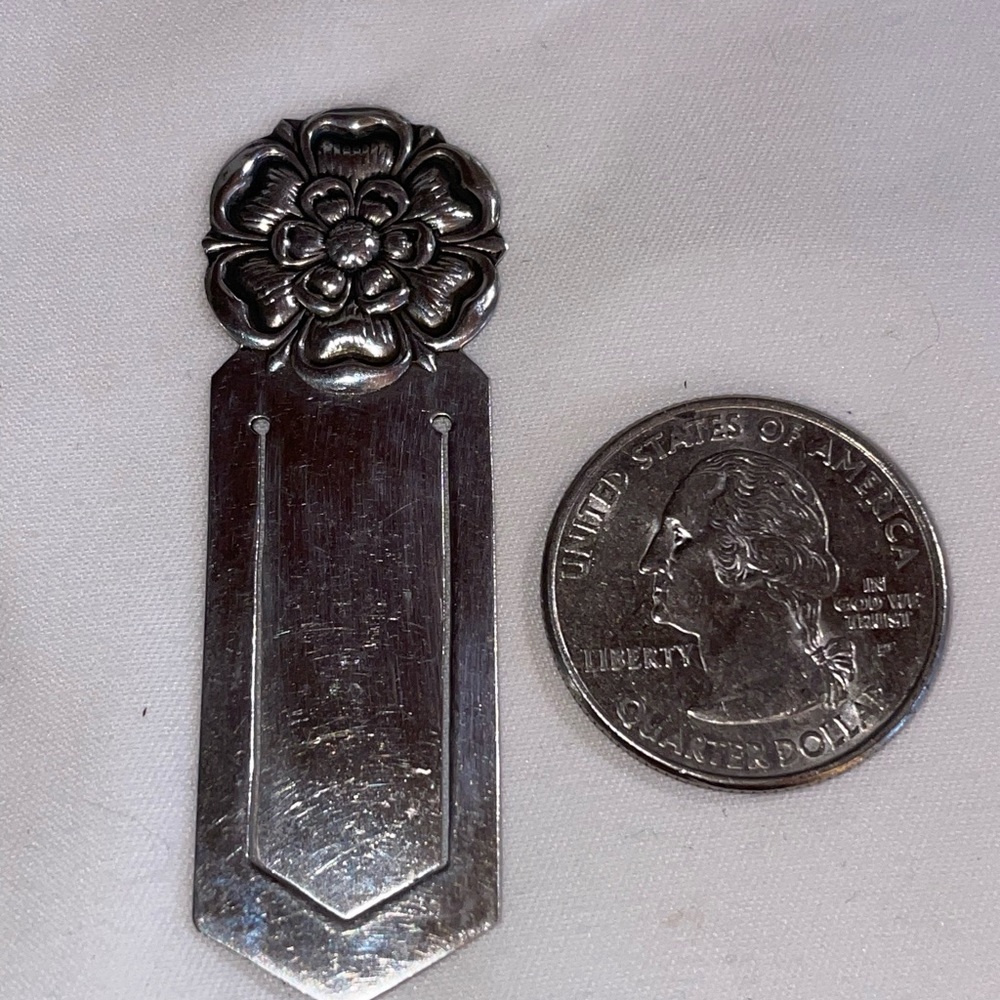 Vintage silver floral bookmark